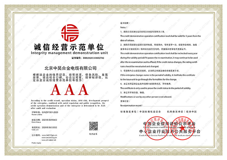 誠(chéng)信經(jīng)營(yíng)示范單位